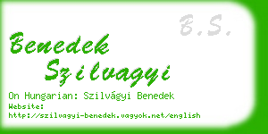 benedek szilvagyi business card